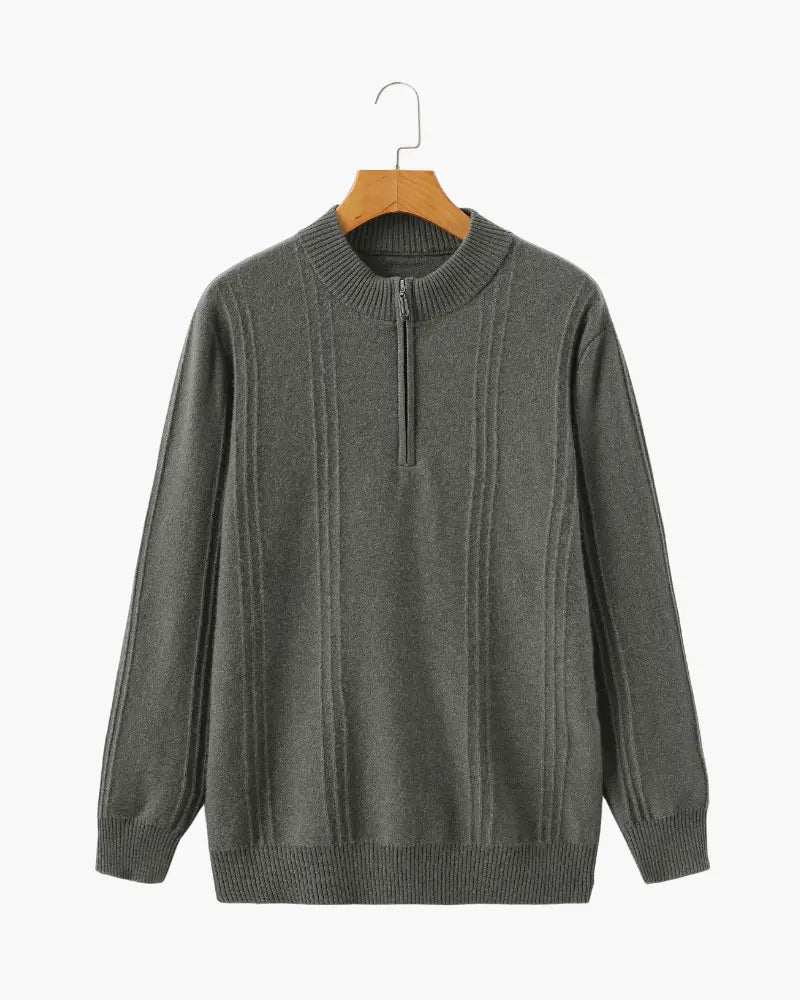 100% Kaszmir Ribbed Half Zip Norwyn