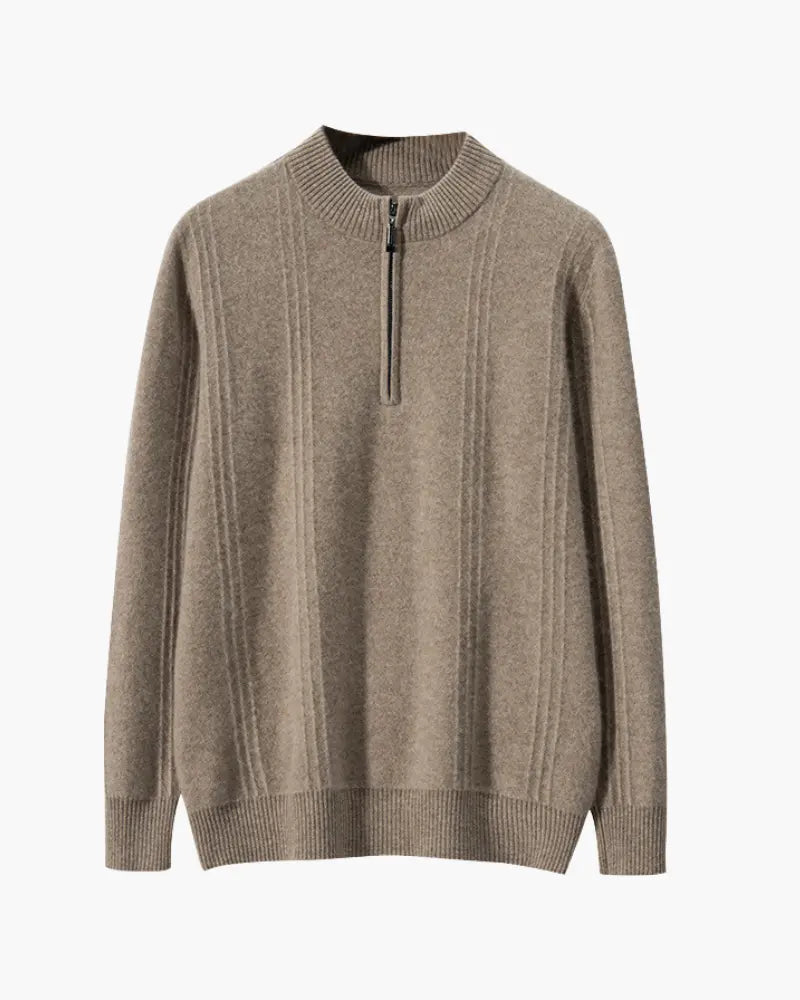 100% Kaszmir Ribbed Half Zip Norwyn