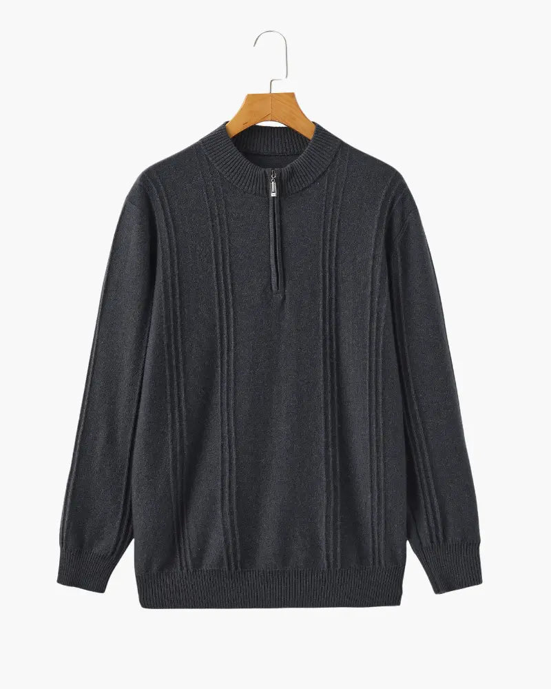 100% Kaszmir Ribbed Half Zip Norwyn