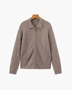 Kardigan z dzianiny Heritage Diamond Knit z zamkiem Norwyn