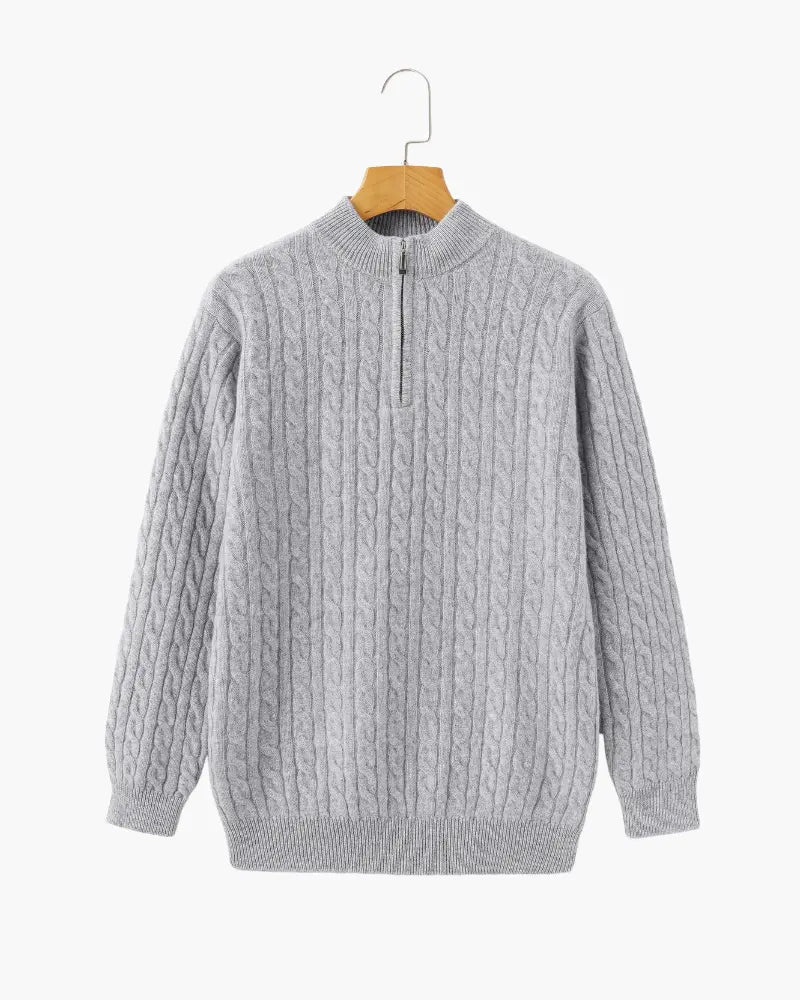 100% Kaszmirowy Woven Half Zip Norwyn