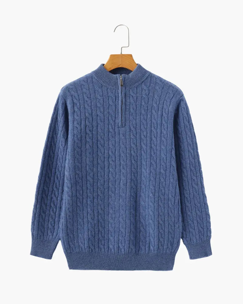 100% Kaszmirowy Woven Half Zip Norwyn