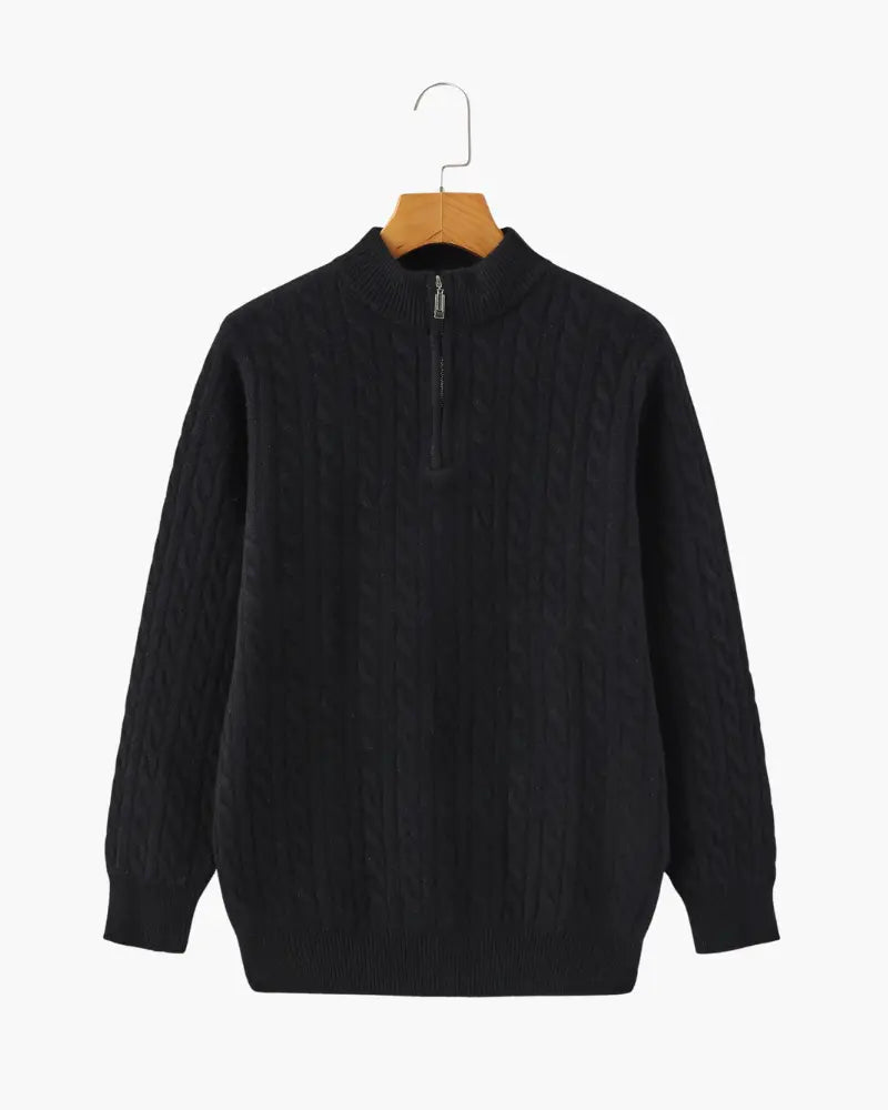 100% Kaszmirowy Woven Half Zip Norwyn