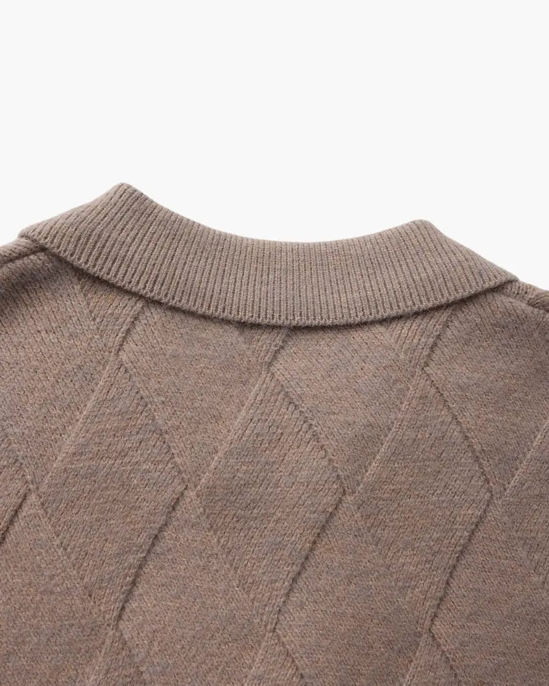 Kardigan z dzianiny Heritage Diamond Knit z zamkiem Norwyn