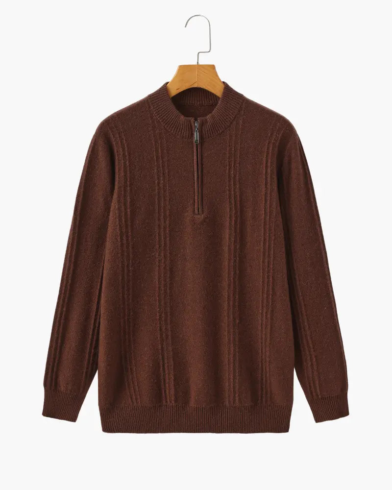 100% Kaszmir Ribbed Half Zip Norwyn