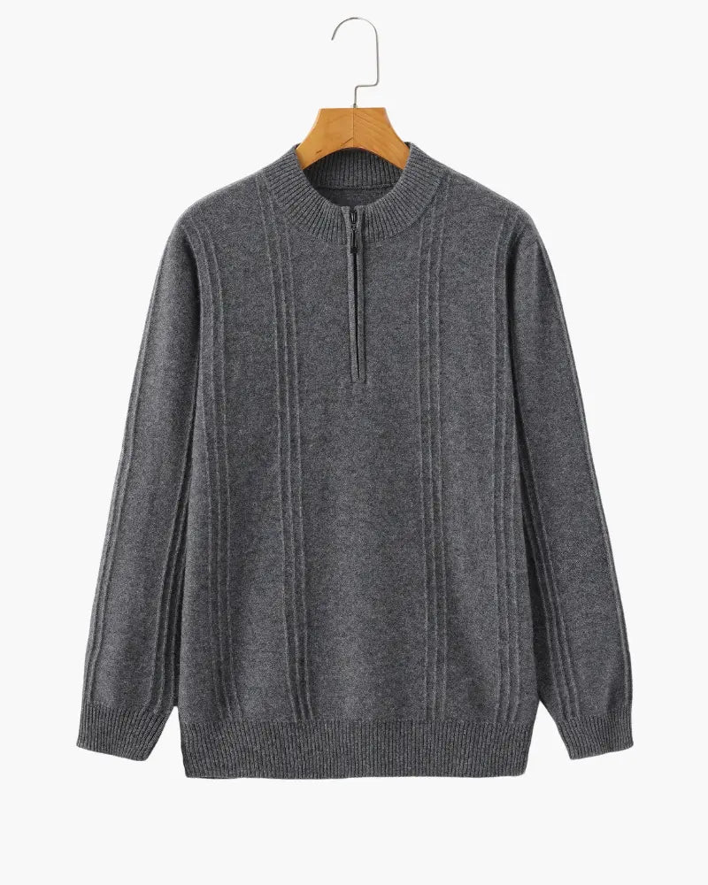 100% Kaszmir Ribbed Half Zip Norwyn