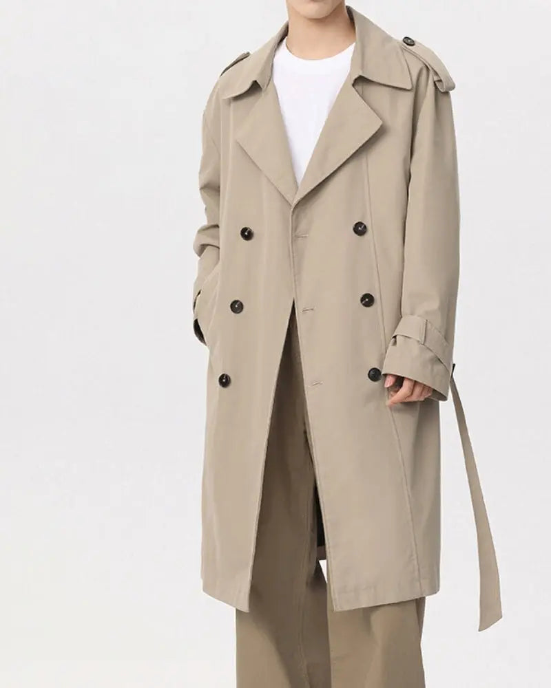 Klasyczny Płaszcz Trench Dwurzędowy Norwyn