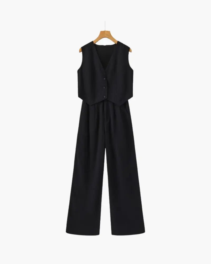 Elegancka Pani - Dwuczęściowy Zestaw Lnianowy Norwyn