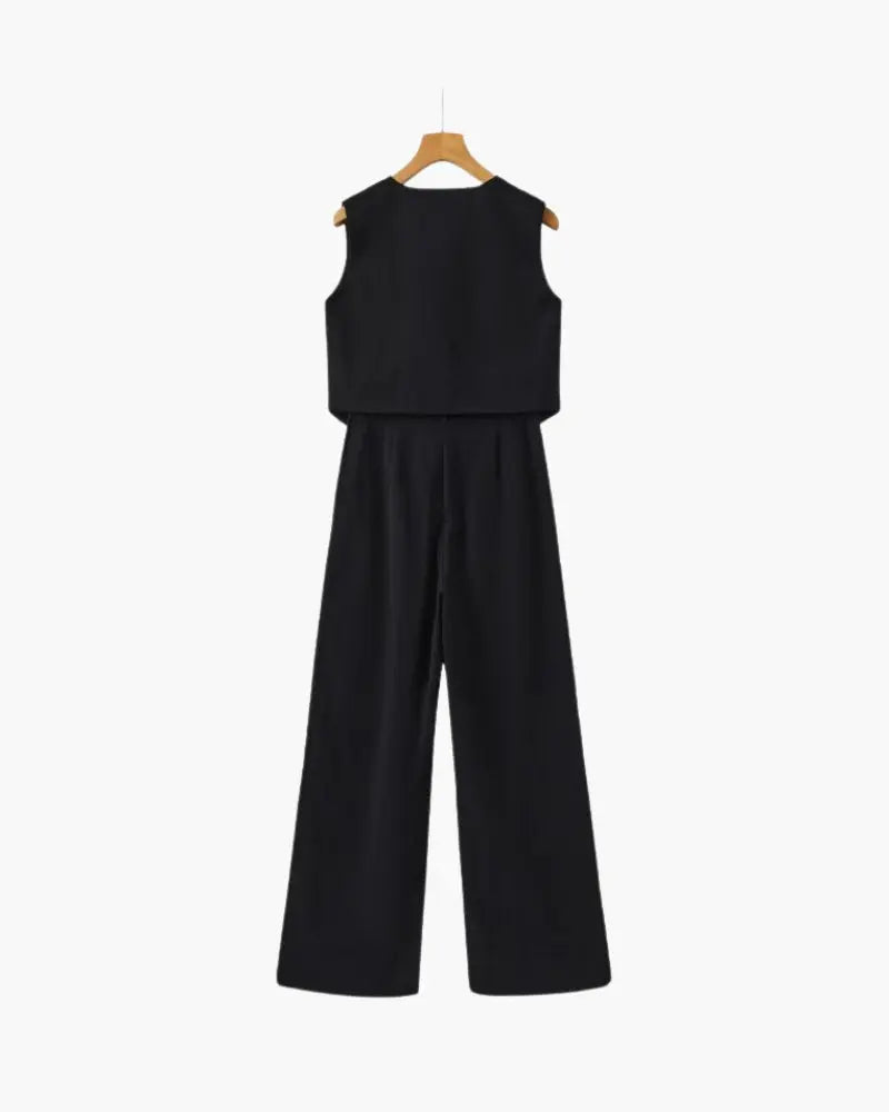 Elegancka Pani - Dwuczęściowy Zestaw Lnianowy Norwyn