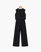 Elegancka Pani - Dwuczęściowy Zestaw Lnianowy Norwyn