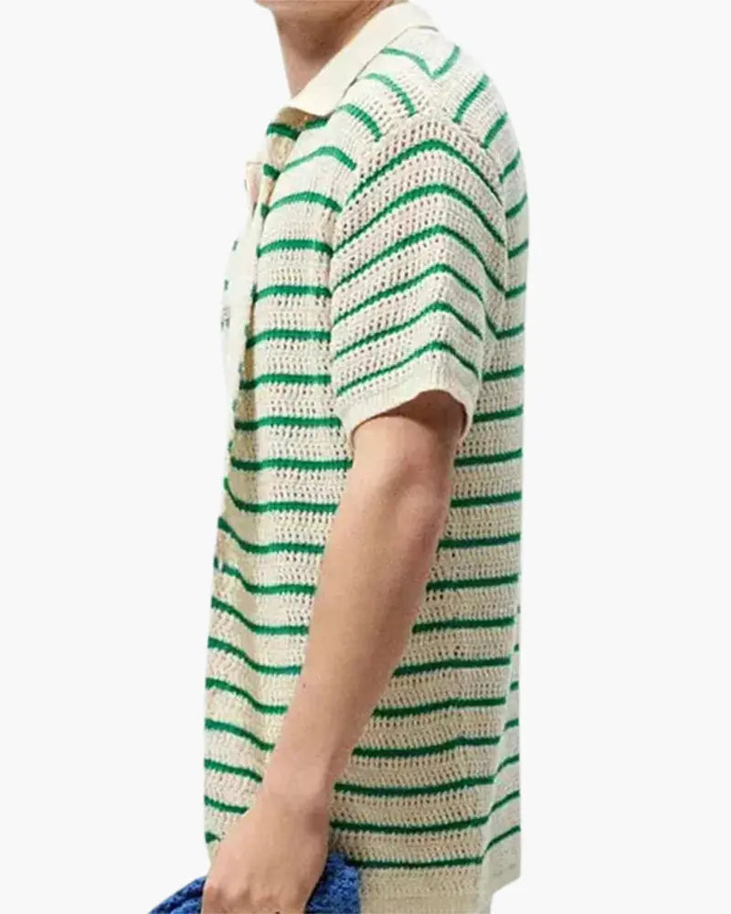 Marbella - Koszula z Przyciskami z Dzianiny Norwyn