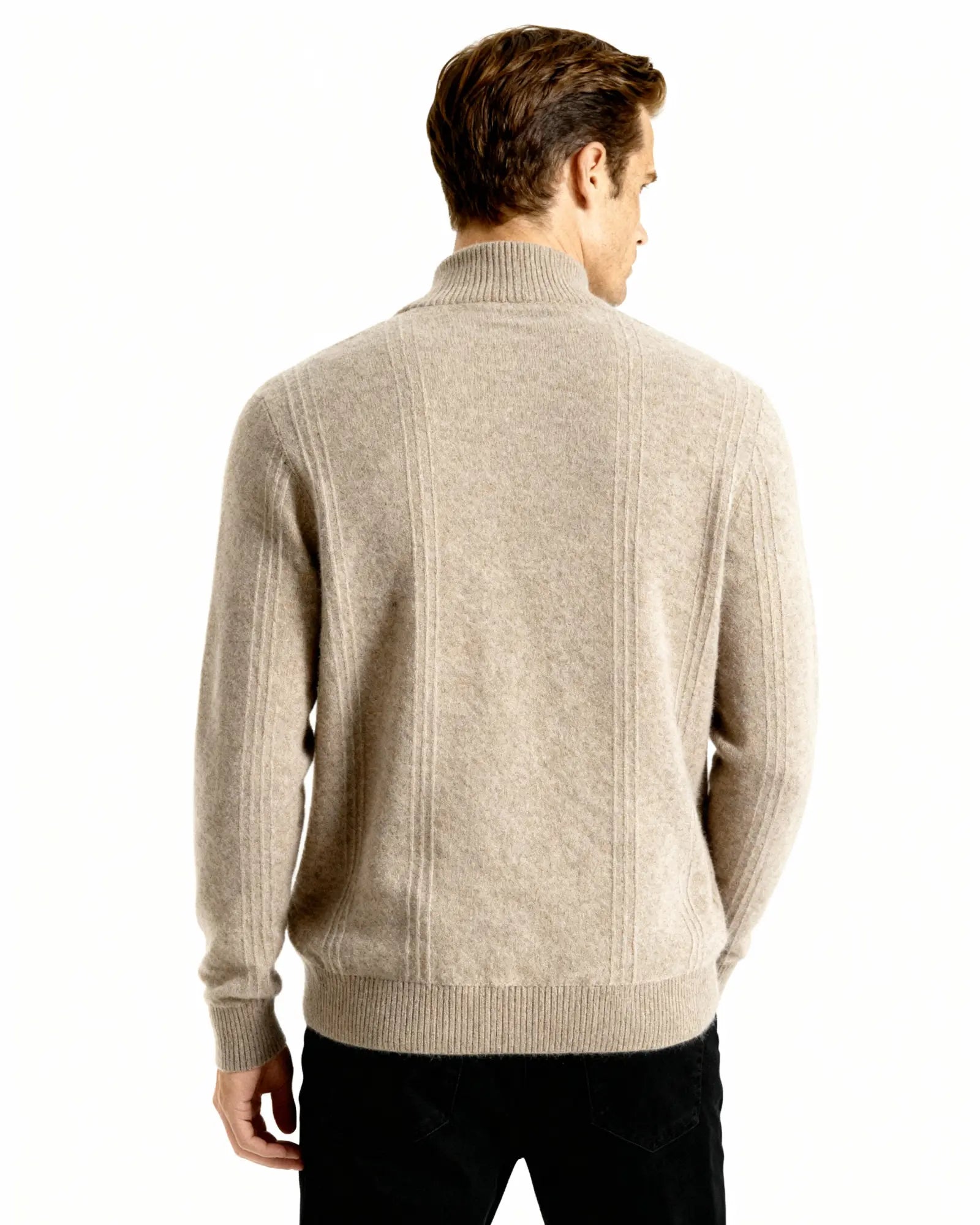 100% Kaszmir Ribbed Half Zip Norwyn
